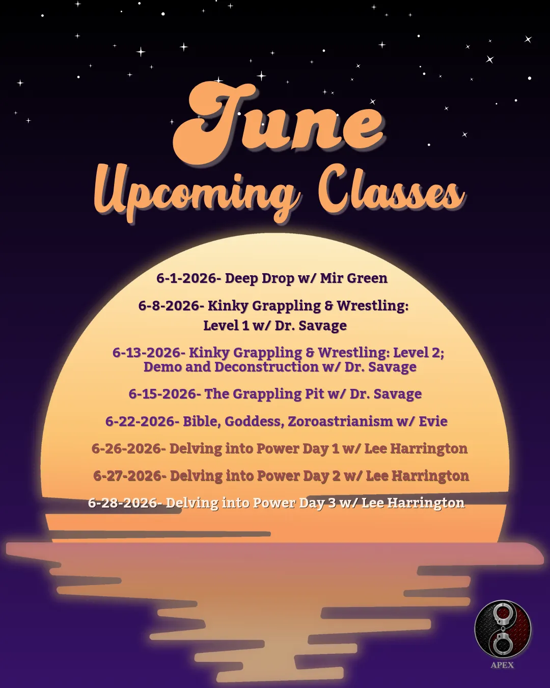 June Upcoming Classes